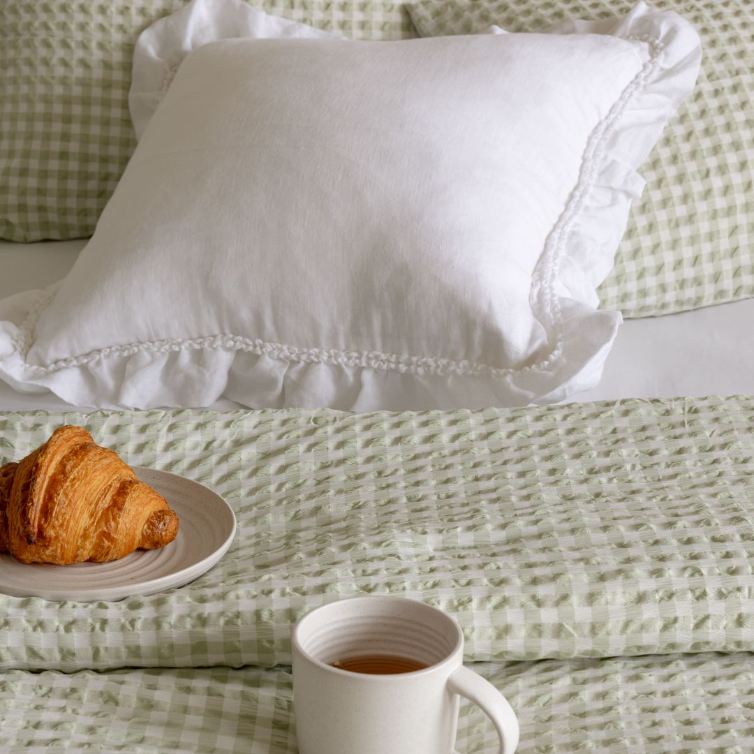 Gingham Eucalyptus Comforter Set