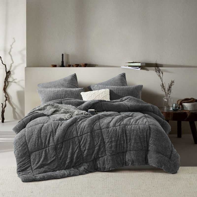 Black White Snuggle Fleece Comforter Set