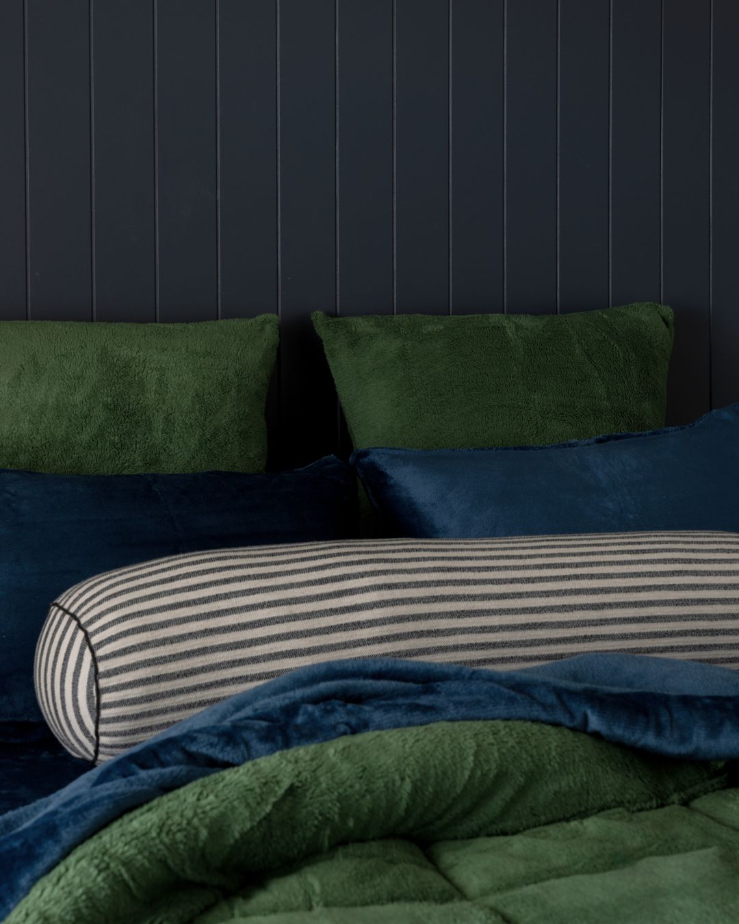Close-up of the Morgan and Reid Jungle Snuggle Fleece European Pillowcase Pair showing fabric texture