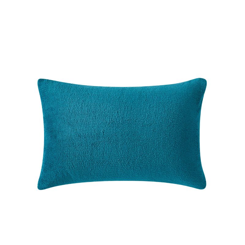 The Morgan and Reid Riverside Snuggle Fleece Pillowcase Pair features a soft, textured teal fleece finish and is displayed against a plain white background.