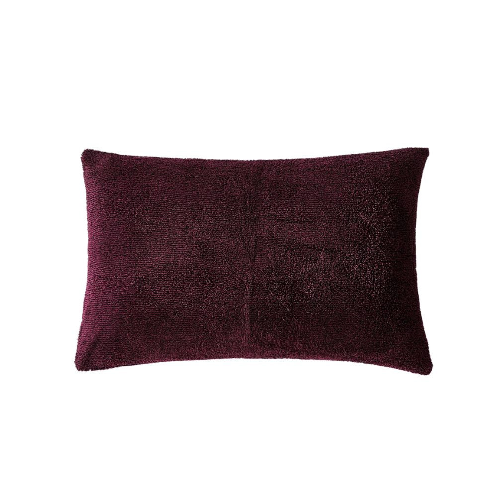Burgundy Black Snuggle Fleece Pillowcase Pair