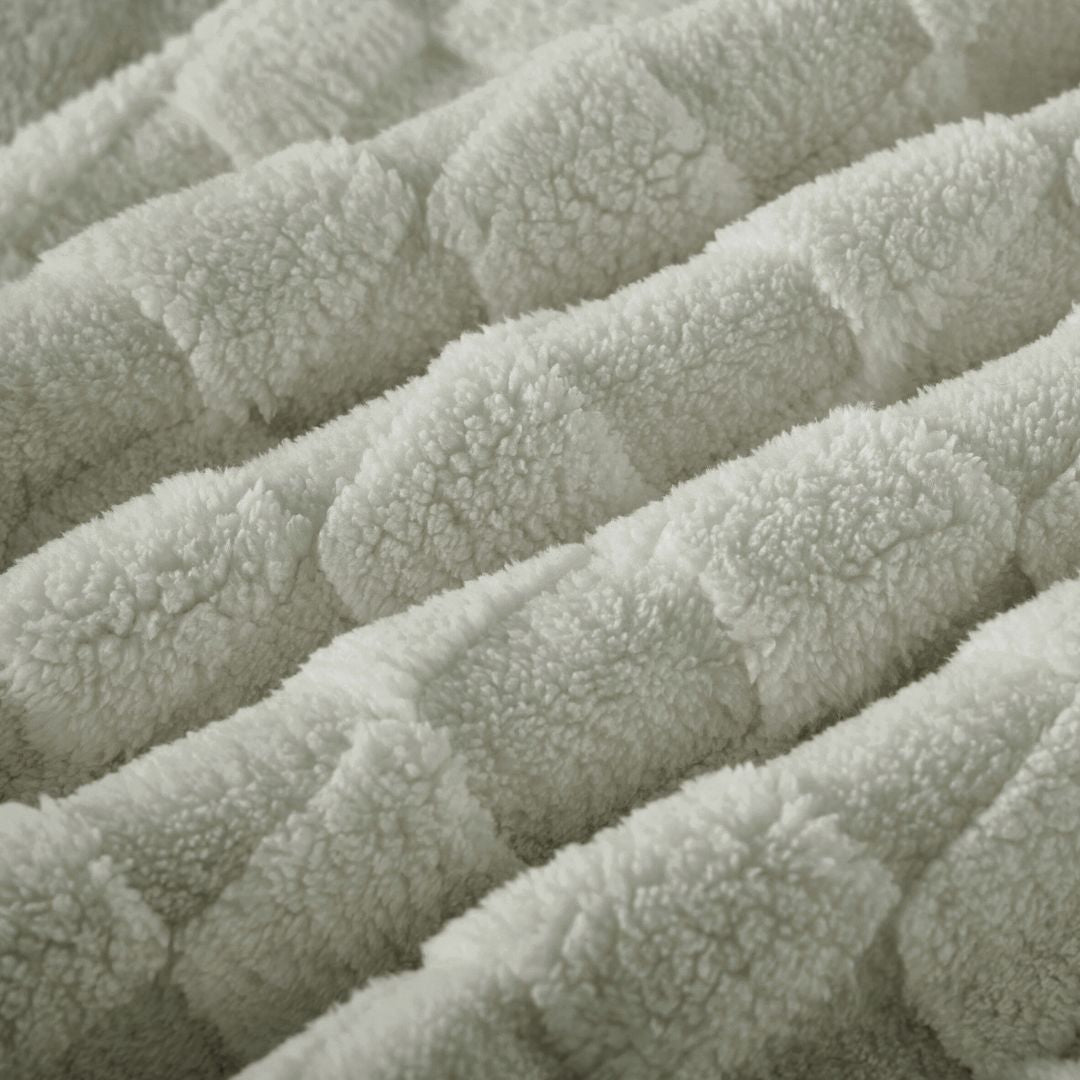 Checkered Soft Sage Snuggle Fleece Pillowcase Pair