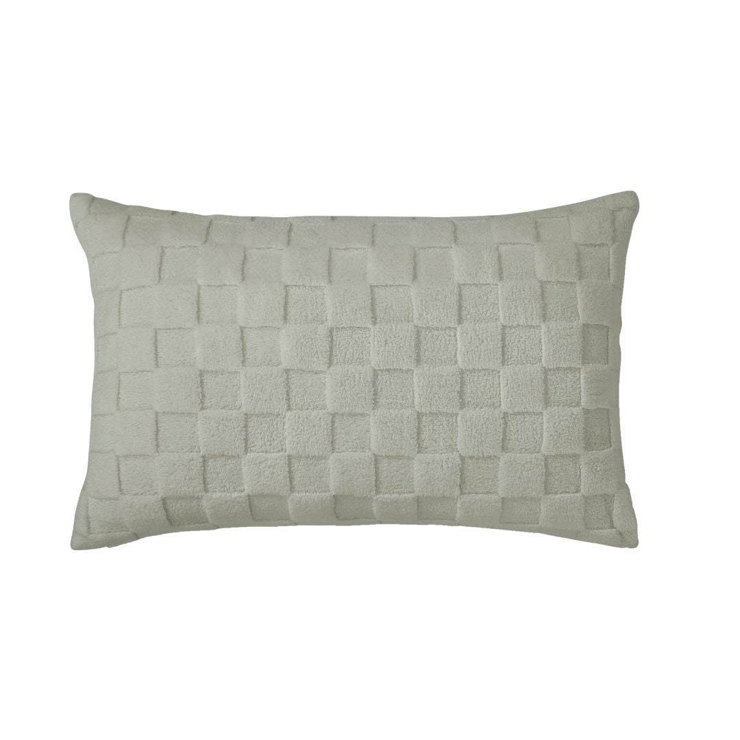 Checkered Soft Sage Snuggle Fleece Pillowcase Pair
