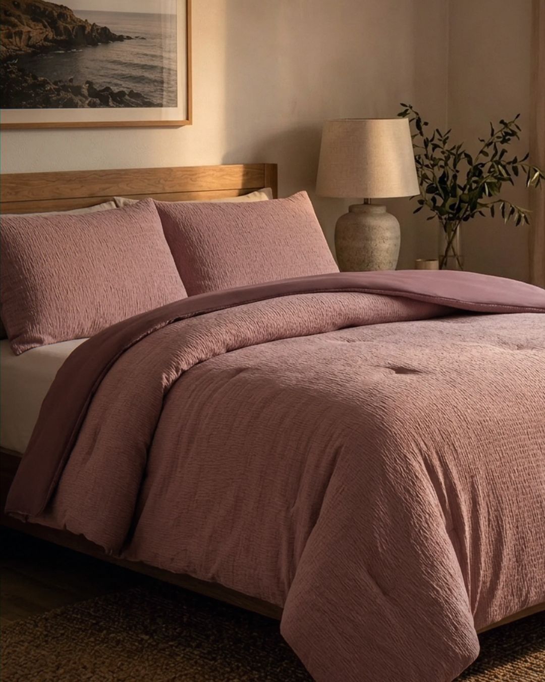 Stretch Woven Rose Comforter Set