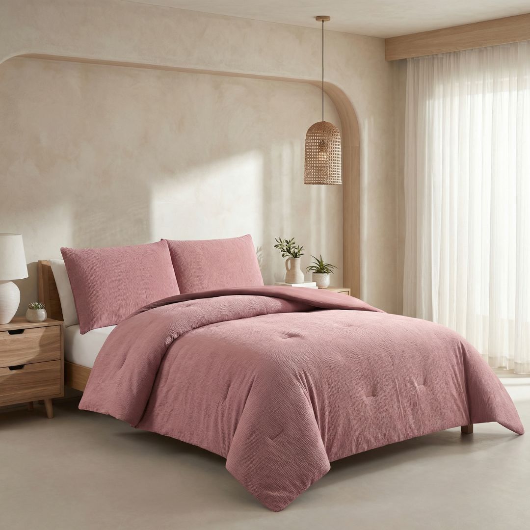 Stretch Woven Rose Comforter Set