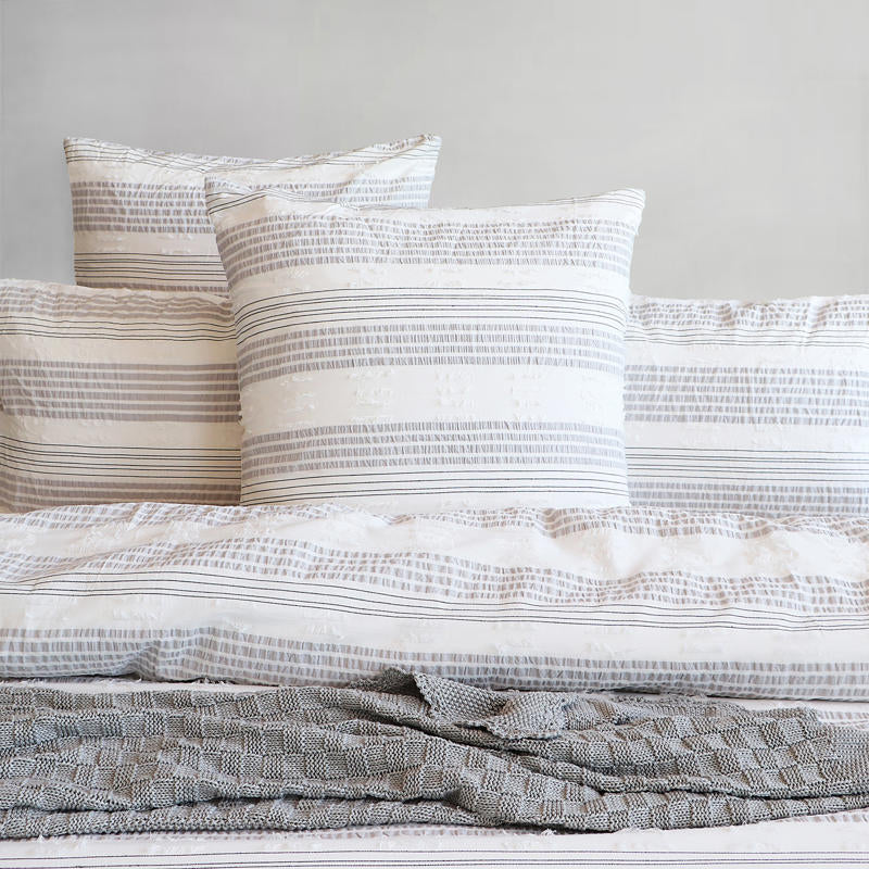 Layered bedding look with Renee Taylor Lenone 100% Cotton European Pillowcase.