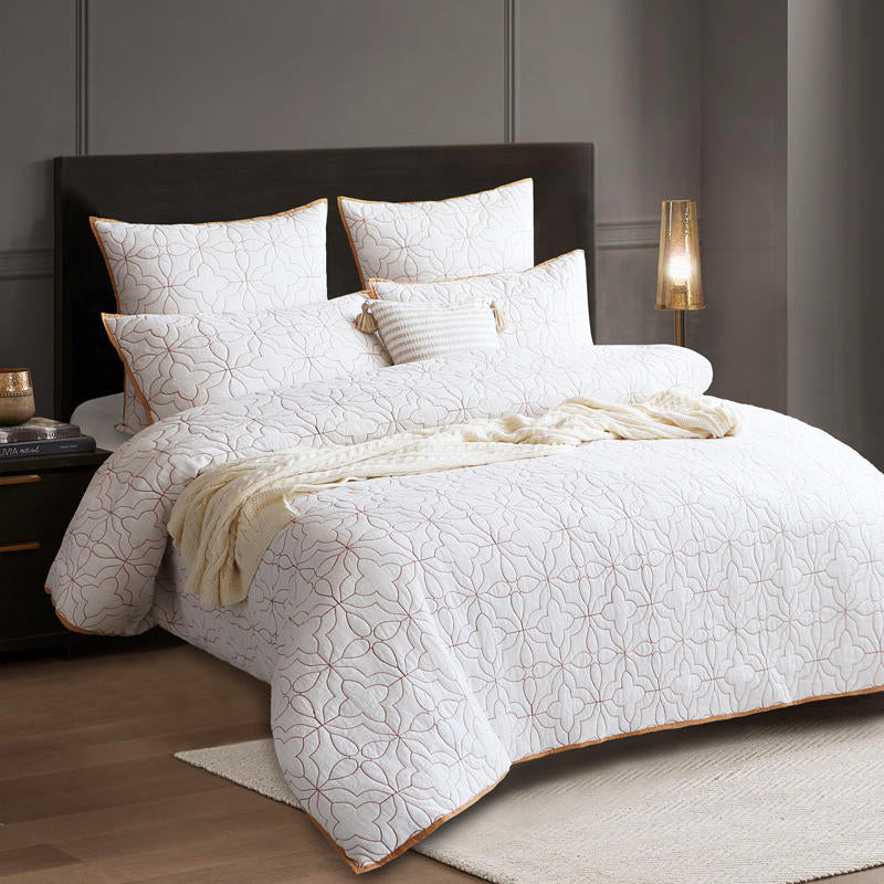 Renee Taylor Solaris Quilted European Pillowcase with elegant geometric texture.