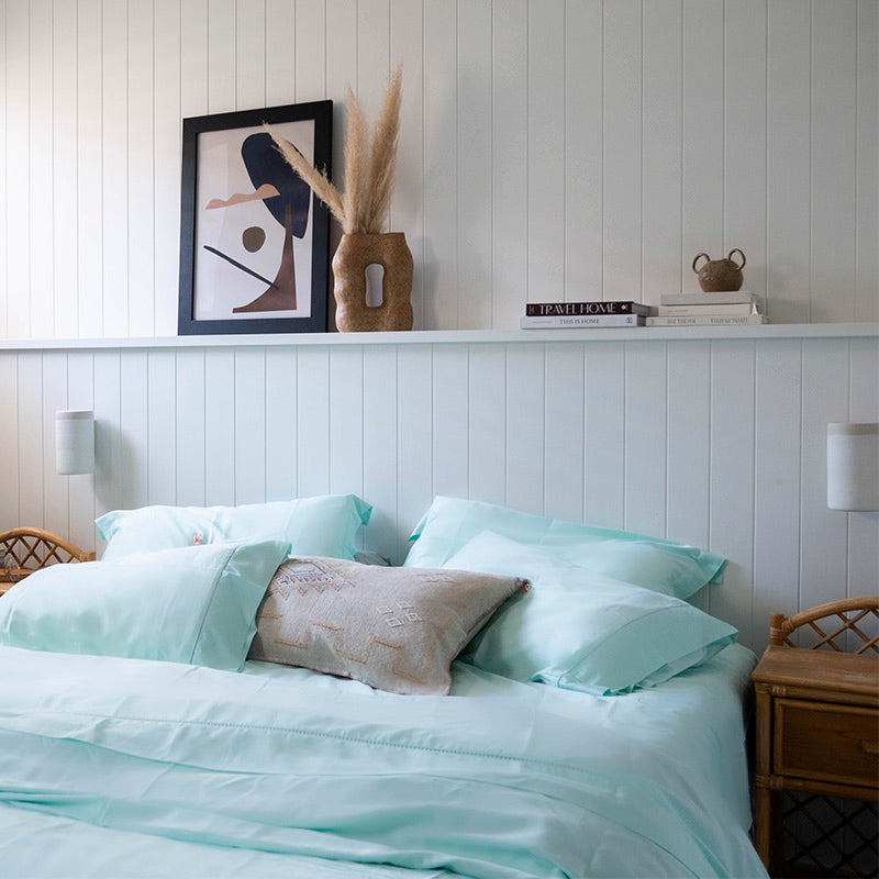 Sienna Living Bamboo Cotton Mint Quilt Cover Bedding Set (6597278203948)