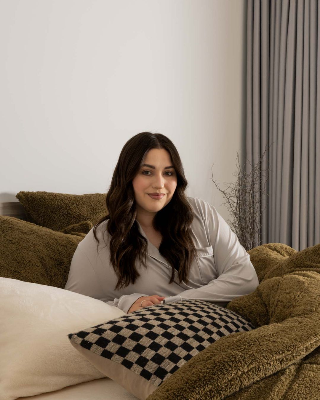 Morgan and Reid Military Olive Snuggle Fleece Comforter Set folded to show depth and plush texture