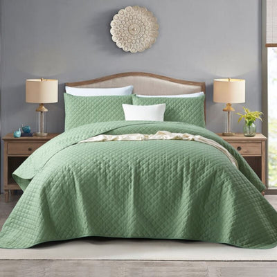Argyle Watercress Coverlet Set