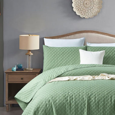 Argyle Watercress Coverlet Set
