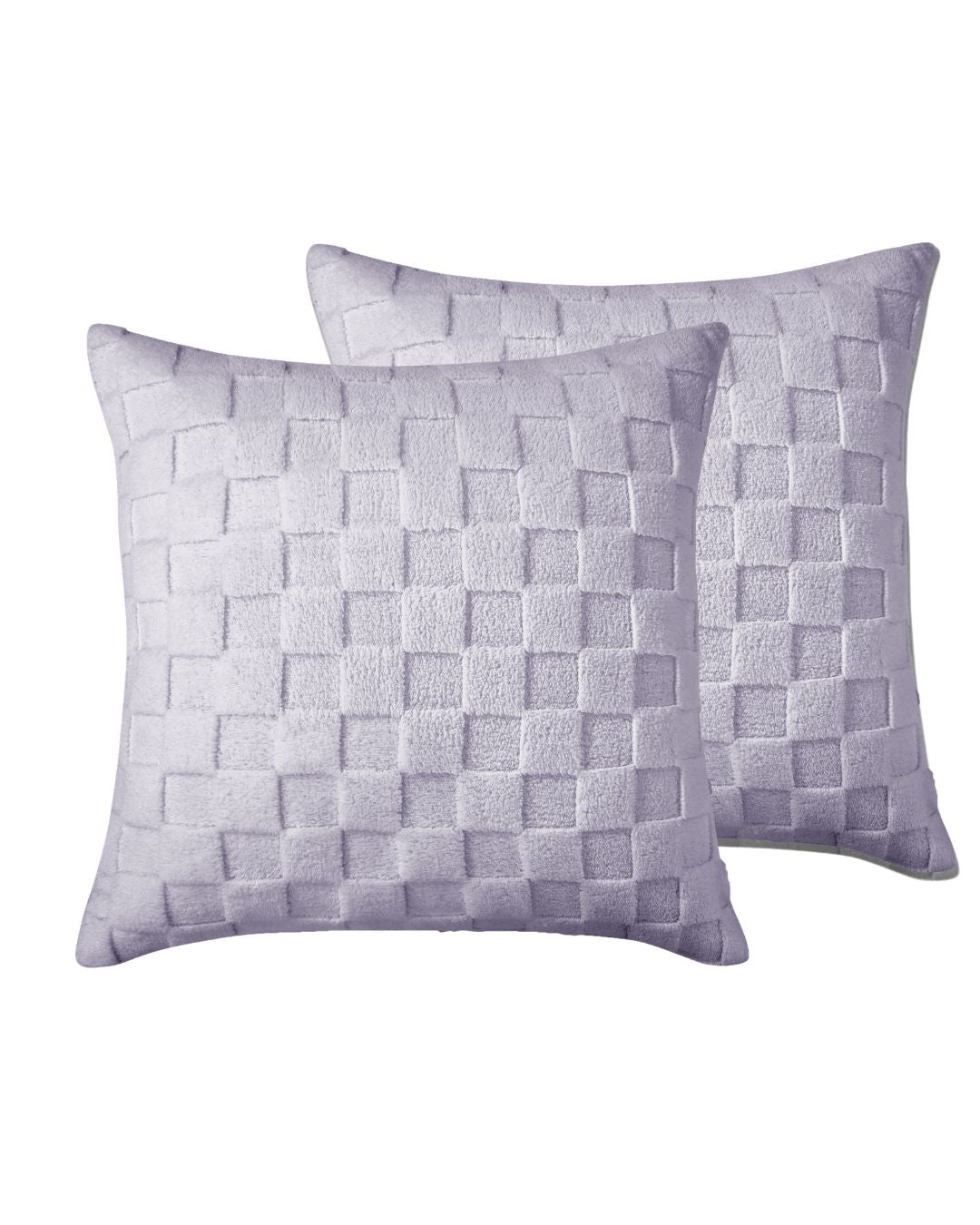 Lavender Checkered Snuggle Fleece European Pillowcase Pair