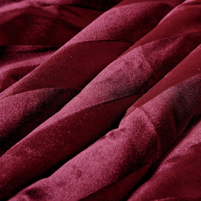 Cherry Red Velvet Stripe Crushed Snuggle Fleece Pillowcase Pair