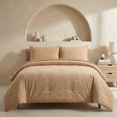Corduroy Almond Butter Comforter Set