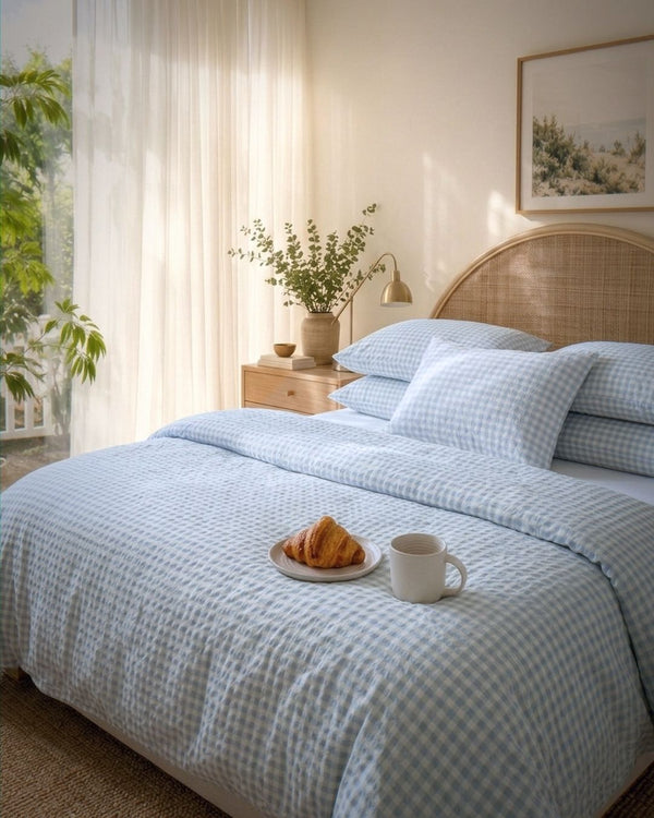 Gingham Blueberry Swirl Comforter Set