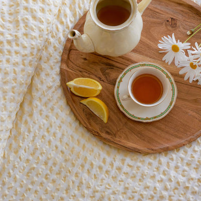 Gingham Lemon Butter Comforter Set