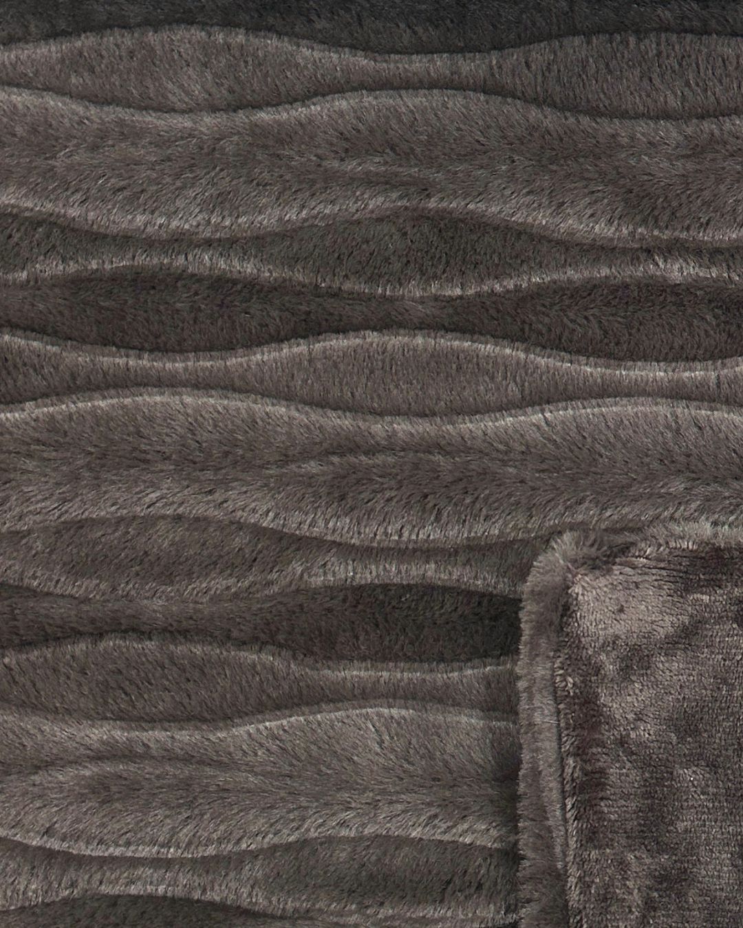 Detail shot of the Morgan and Reid Deep Cocoa Rabbit Fur Comforter Set fabric and finish