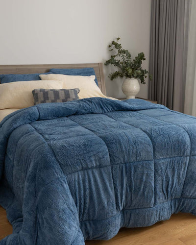 Smokey Blue Snuggle Fleece Comforter Set