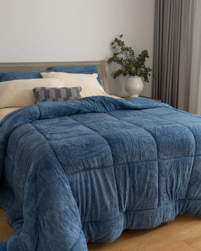 Smokey Blue Snuggle Fleece Comforter Set