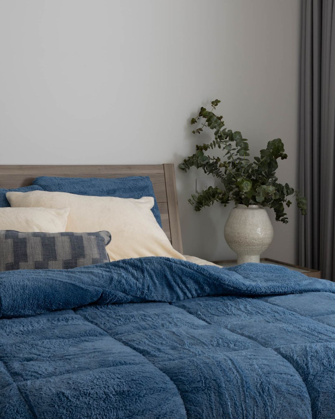 Smokey Blue Snuggle Fleece Comforter Set