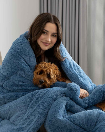 Smokey Blue Snuggle Fleece Comforter Set