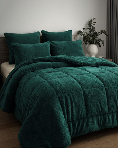 Detail shot of the Morgan and Reid Forest Snuggle Fleece European Pillowcase Pair on a pillow