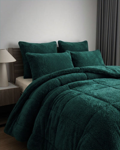 Close-up of the Morgan and Reid Forest Snuggle Fleece European Pillowcase Pair showing fabric texture
