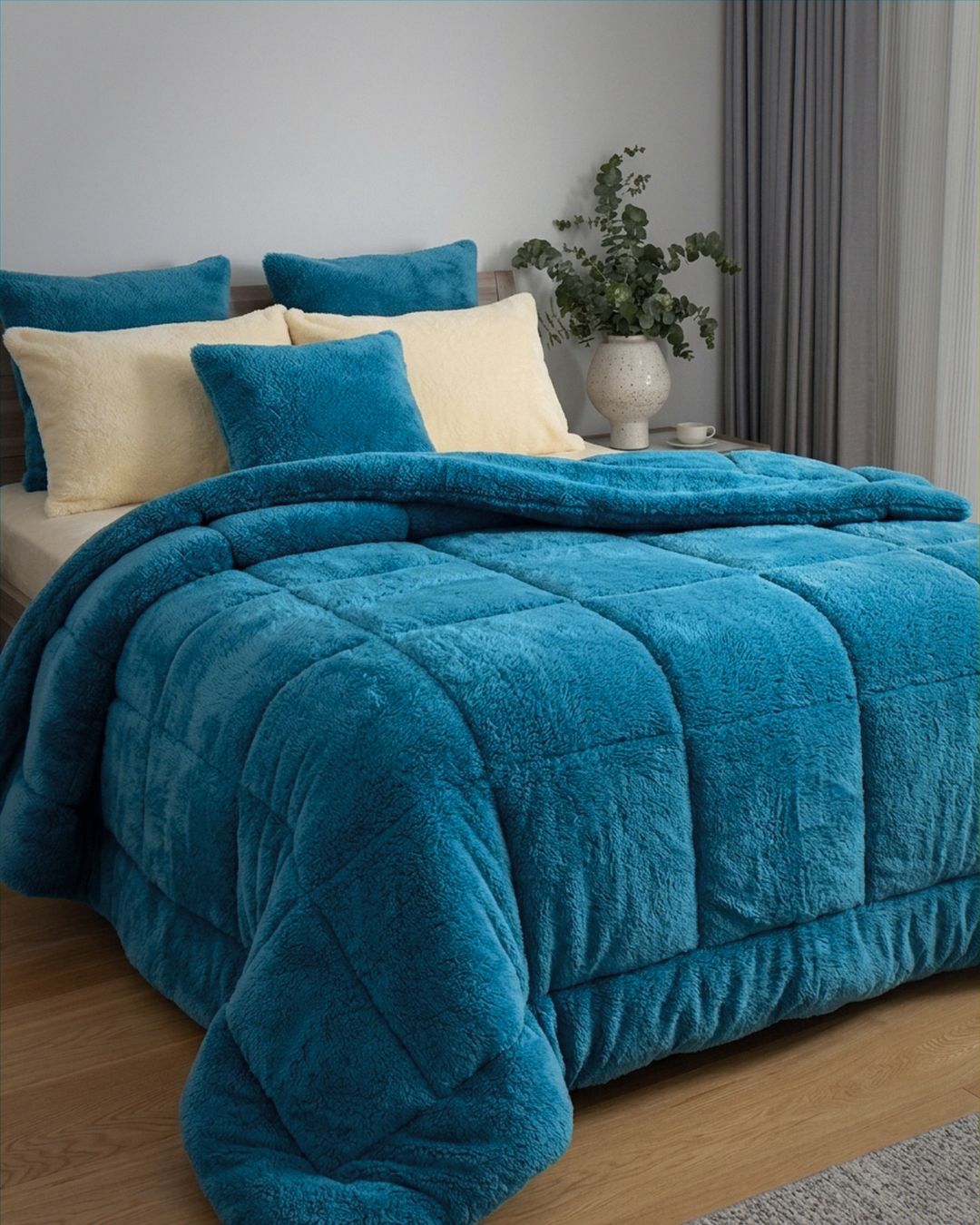 Detail shot of the Morgan and Reid Riverside Snuggle Fleece European Pillowcase Pair on a pillow