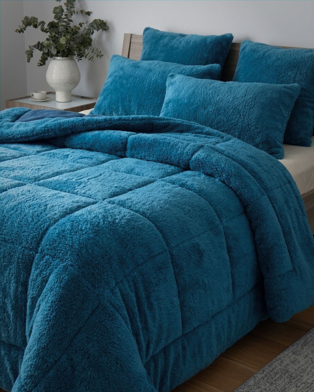 Close-up of the Morgan and Reid Riverside Snuggle Fleece European Pillowcase Pair showing fabric texture