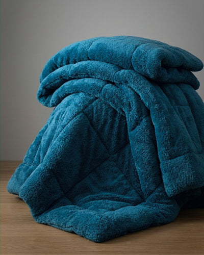 Morgan and Reid Riverside Snuggle Fleece Comforter Set in a cosy bedroom lifestyle setting