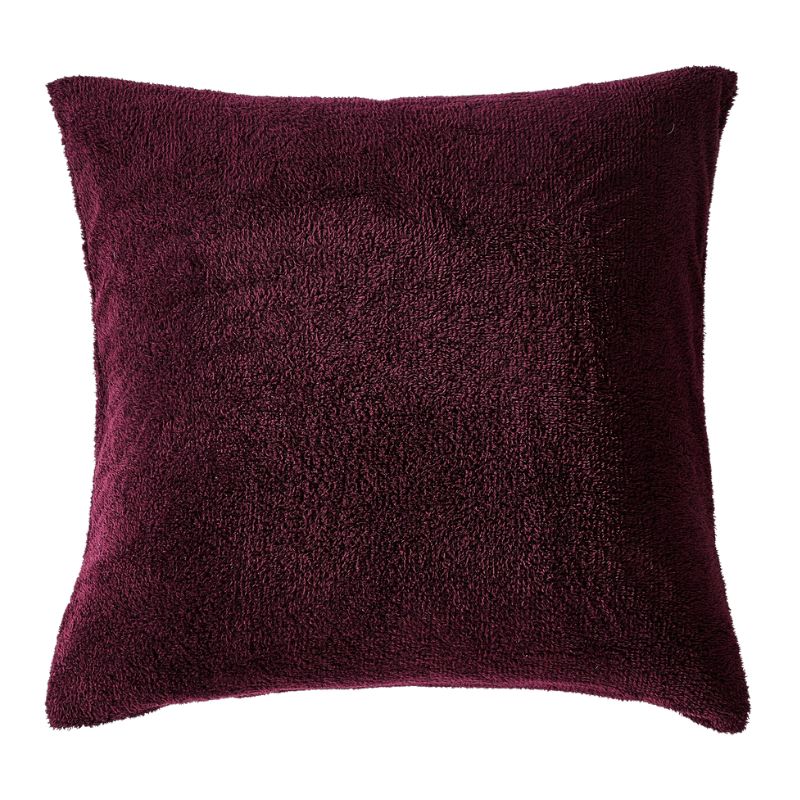 Burgundy Black Snuggle Fleece European Pillowcase Pair