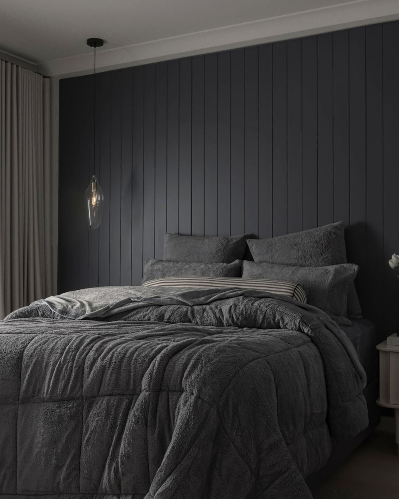 Steel Charcoal Snuggle Fleece Comforter Set