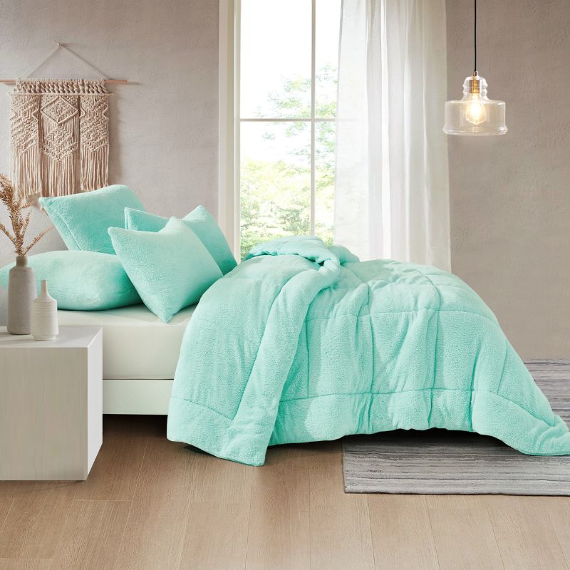 Mint Snuggle Fleece Comforter Set