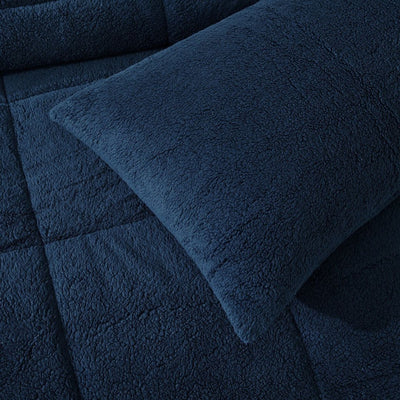 Midnight Blue Snuggle Fleece Comforter Set