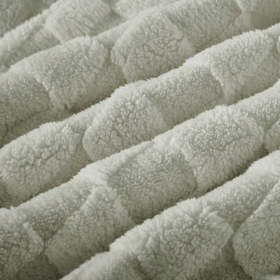 Checkered Soft Sage Snuggle Fleece European Pillowcase Pair