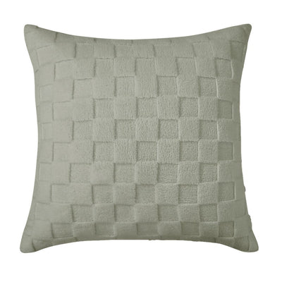 Checkered Soft Sage Snuggle Fleece European Pillowcase Pair