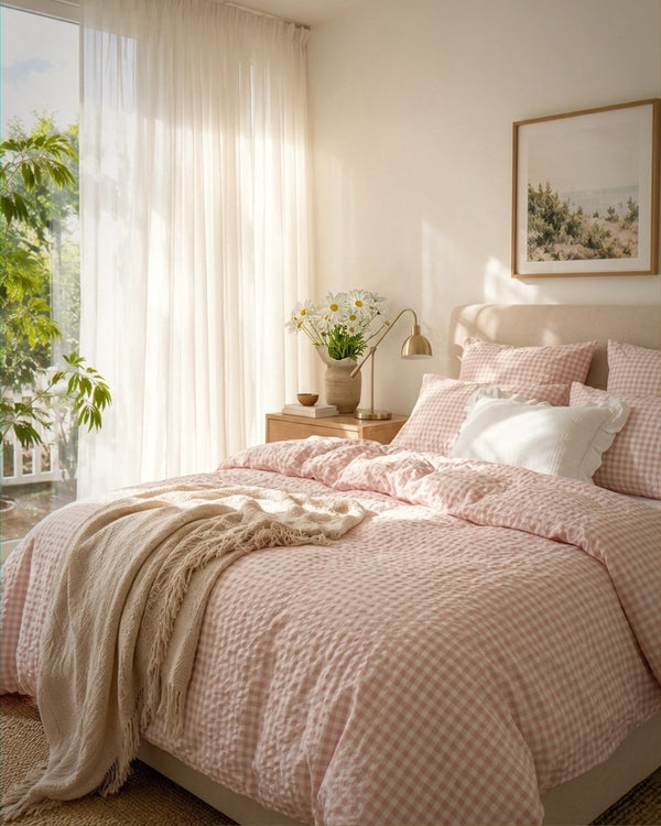 Gingham Strawberry Whip Comforter Set