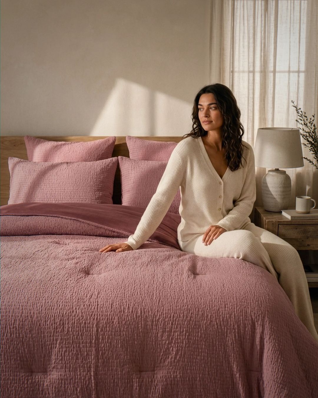 Stretch Woven Rose Comforter Set
