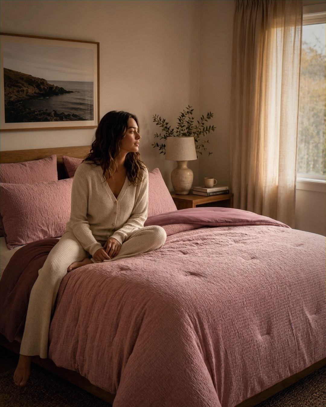 Stretch Woven Rose Comforter Set