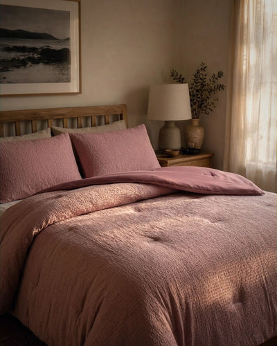 Stretch Woven Rose Comforter Set