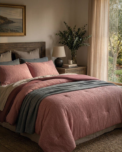 Stretch Woven Rose Comforter Set