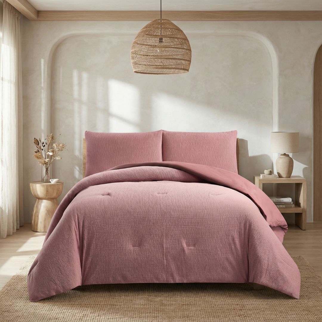 Stretch Woven Rose Comforter Set