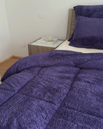 Mulberry Purple Snuggle Fleece Comforter Set