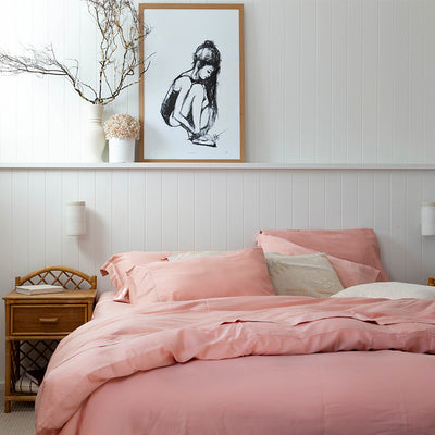 Sienna Living Bamboo Cotton Blush Quilt Cover Bedding Set (6597280268332)