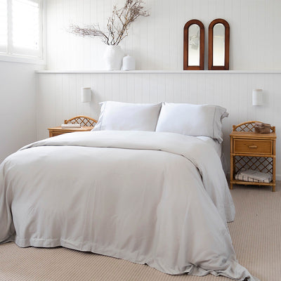 Sienna Living Bamboo Cotton 400 Thread Count Silver Quilt Cover Set - Manchester Factory (5448296988716)